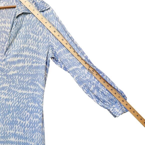 Vintage Vera for Formfit Rogers Caftan L Blue White 70s Robe Coverup Coastal - Picture 5 of 8